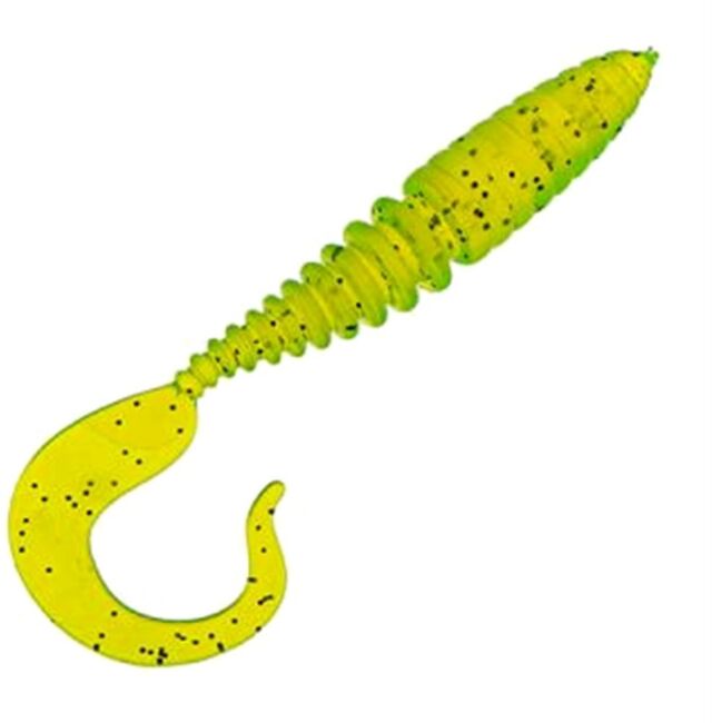 Приманка DS-TWIST 100мм 4шт/уп, цвет (310) желтый, блестки черные