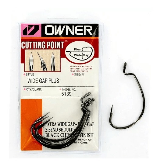 Крючок офсетный OWNER 5139-1/0 Wide Gap Plus черный кован 6шт/уп