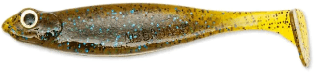 Виброхвост MEGABASS (VIOS MINERAL) HAZEDONG SHAD 3.0" 8шт/уп #07 Green Pumpkin Blue