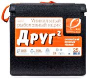 Рыболовный ящик Camping World Друг-2 25л черный 42/28/38,5 (в комплекте держатель крышки )