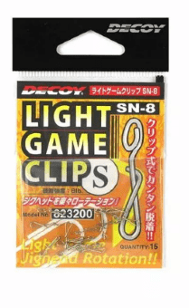 Застежка DECOY Light Game Clip SN-8 №S 8lb/3.6кг 15шт/уп (823200) Застежка DECOY Light Game Clip SN-8 №S 8lb/3.6кг 15шт/уп (823200)