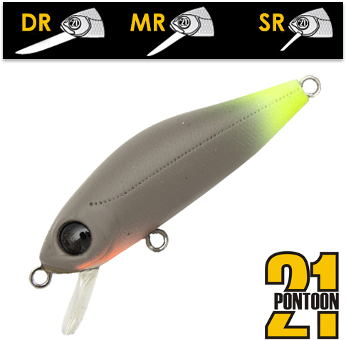 Воблер PONTOON21 CrackJack 38SP-SR 38мм 2.4гр 0,5-0,8м 15M Matte Brown Fire Tail