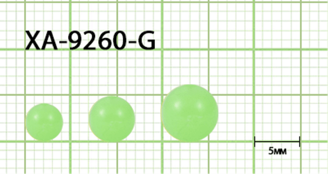 Бусина пластик FISH SEASON Plastic Bead Green/Glow Ø6мм зелёная со светонакоп 20шт/уп XA-9260-G6