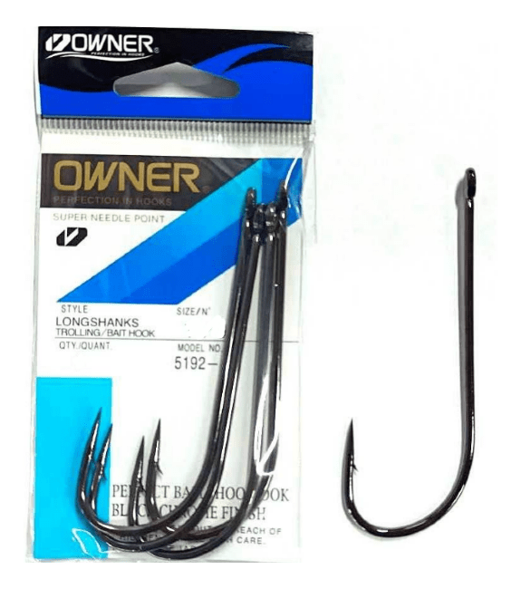 Крючок OWNER 5192-9/0 Long Shank Hook колечко черн.хром кован 4шт/уп