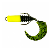 Приманка КОНТАКТ Плавающий Твистер-1 одинарн с  двойником (Green) 3шт/уп