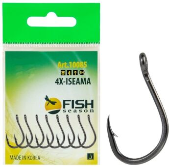 Крючок FISH SEASON 4X-Iseama-Ring №16 колечко черный 4шт/уп 10085-16F