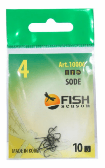 Крючок FISH SEASON 10006 SODE №4 колечко черн.хром кован 10шт/уп