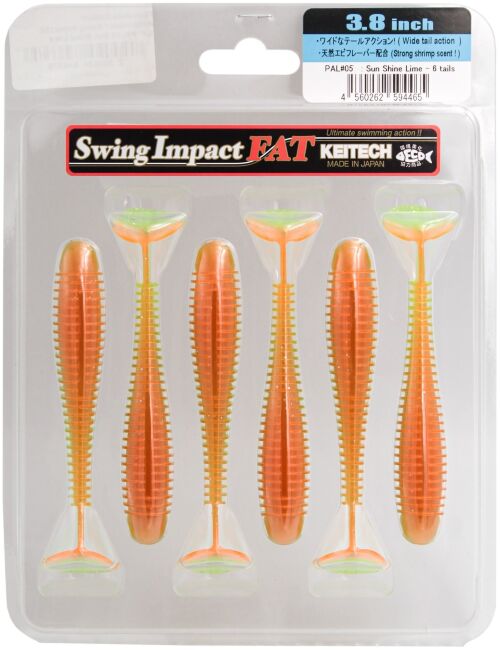 Виброхвост KEITECH Swing Impact FAT 3.8" PAL#05 Sun Shine Lime 9.7см 8.5гр 6шт/уп Виброхвост KEITECH Swing Impact FAT 3.8" PAL#05 Sun Shine Lime 9.7см 8.5гр 6шт/уп