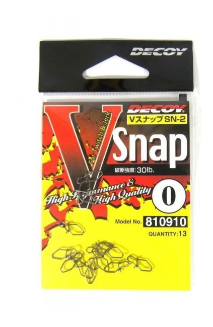 Застежка DECOY V-Snap SN-2 №0 30lb/13.6кг черный 13шт/уп (810910)