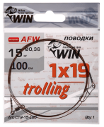 Поводок WIN Trollihg 1х19 (AFW) 15кг 100см 1шт/уп С19-15-100 Поводок WIN Trollihg 1х19 (AFW) 15кг 100см 1шт/уп С19-15-100