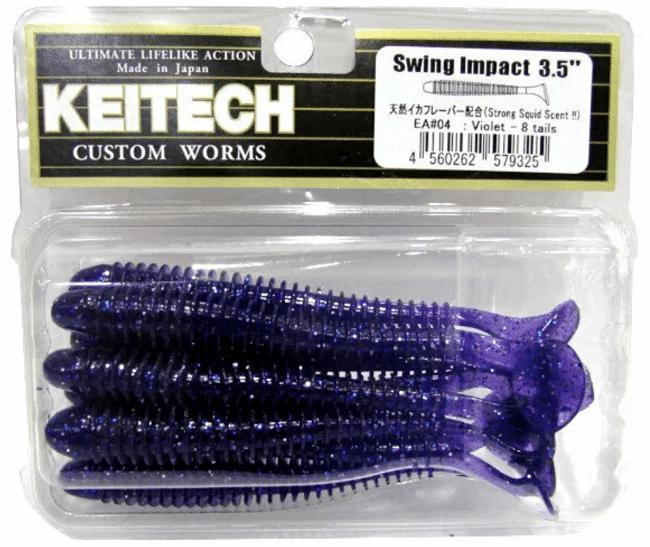 Виброхвост KEITECH Swing Impact 3.5" EA#04 Violet 8.8см 3.3гр 8шт/уп
